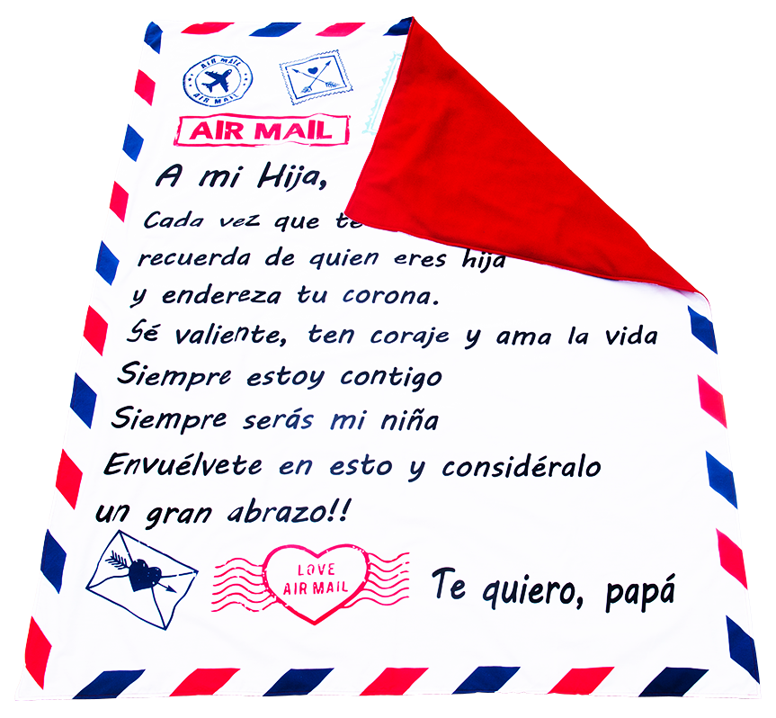 MANTA POSTAL ABRAZO DE PAPA A HIJA 