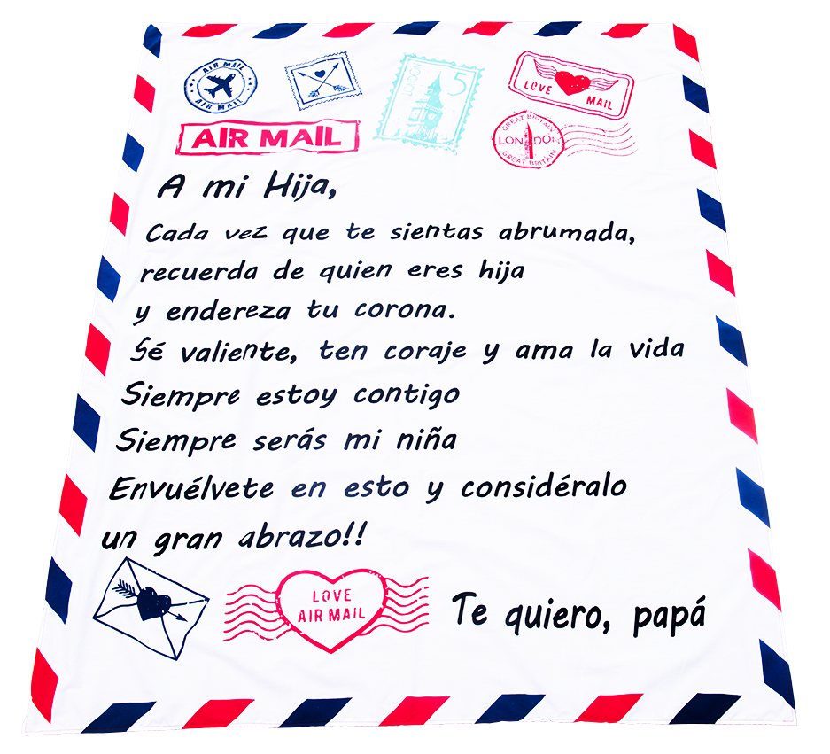 MANTA POSTAL ABRAZO DE PAPA A HIJA 